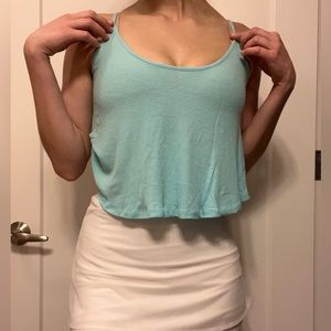 Blue Cropped Tank Top